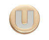 Jibbitz™ Charm Gold Letter U