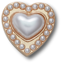 JIBBITZ™ CHARM GOLD PEARL HEART