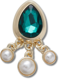 JIBBITZ™ CHARM EMERALD TEAR DROP WITH PEARLS