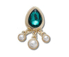 JIBBITZ™ CHARM EMERALD TEAR DROP WITH PEARLS