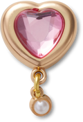JIBBITZ™ CHARM GOLD HEART GEM WITH PEARL