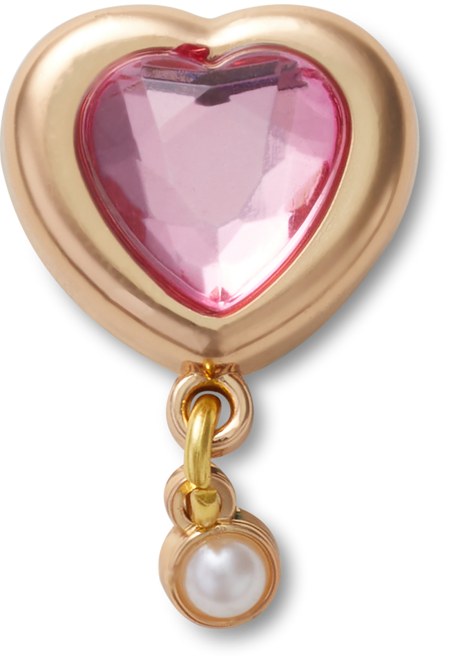 JIBBITZ™ CHARM GOLD HEART GEM WITH PEARL