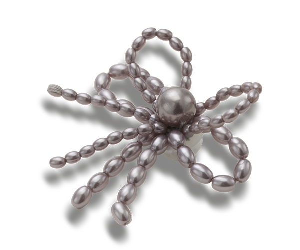 JIBBITZ™ CHARM BLACK PEARL BEADED BOW