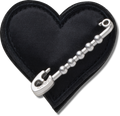JIBBITZ™ CHARM BLACK HEART WITH SAFETY PIN