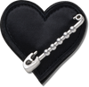 JIBBITZ™ CHARM BLACK HEART WITH SAFETY PIN