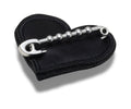 JIBBITZ™ CHARM BLACK HEART WITH SAFETY PIN