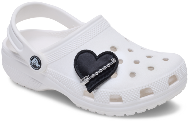 JIBBITZ™ CHARM BLACK HEART WITH SAFETY PIN