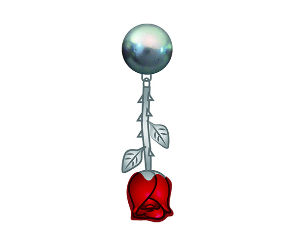 JIBBITZ™ CHARM SILVER DROP ROSE