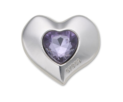 JIBBITZ™ CHARM Silver and Purple SMT Gem Heart