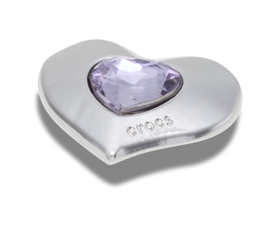 JIBBITZ™ CHARM Silver and Purple SMT Gem Heart