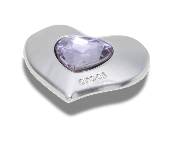 JIBBITZ™ CHARM Silver and Purple SMT Gem Heart