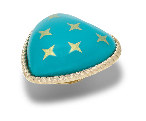 JIBBITZ™ CHARM Turquoise and Gold Heart