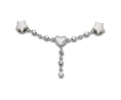 JIBBITZ™ CHARM Silver Star and Heart Chain