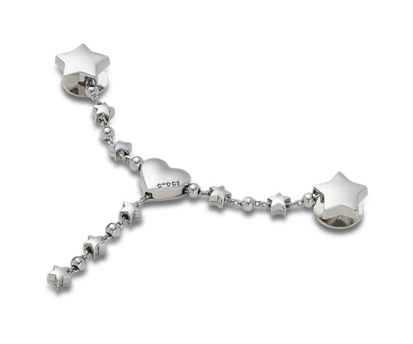 JIBBITZ™ CHARM Silver Star and Heart Chain
