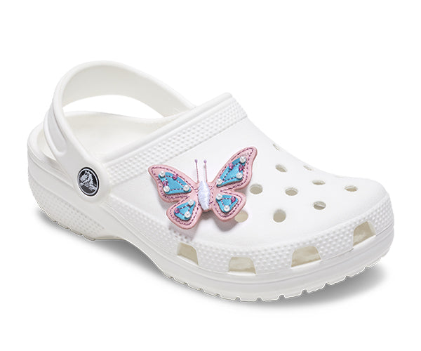 JIBBITZ™ CHARM Faux Leather Pink Butterfly