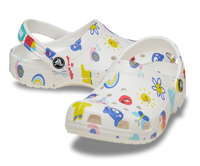 Kids Crocs Classic Doodle Print Clog Toddlers