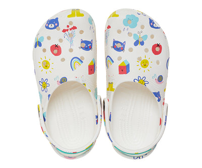 Kids Crocs Classic Doodle Print Clog Toddlers