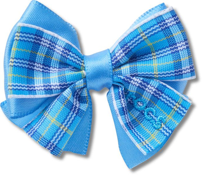 Blue Plaid Bow